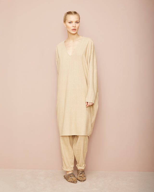 Caftan Dress - Beige - Image 1