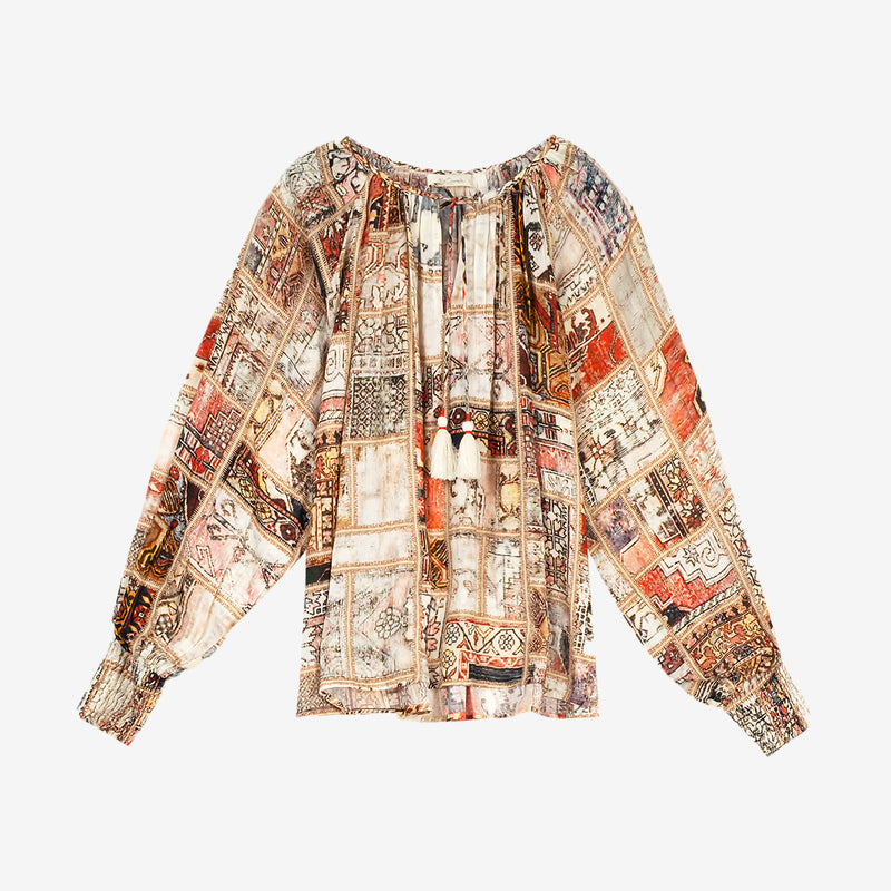 Circle Blouse - Brown