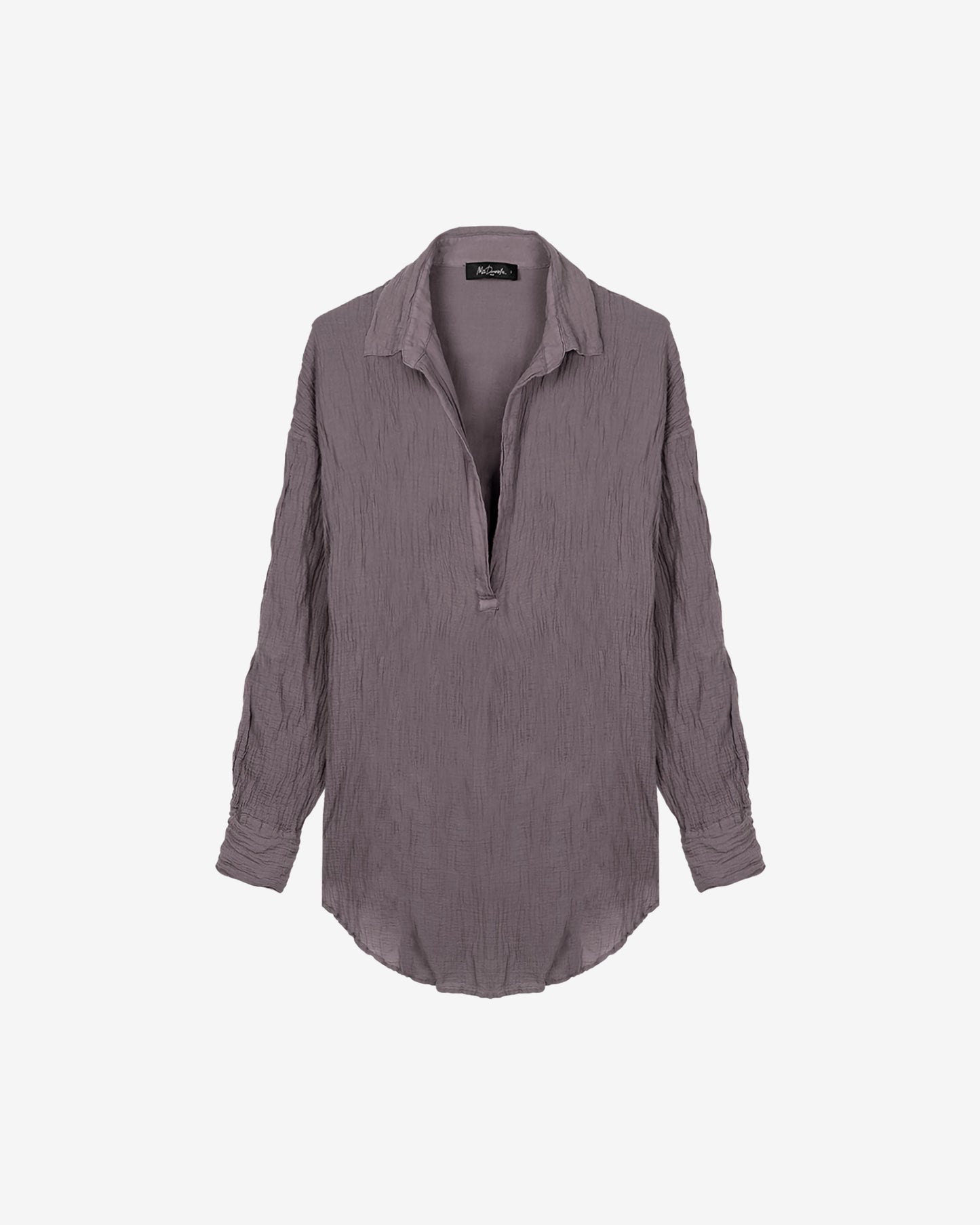 Blouse violette ample et fluide, texturée, col chemise ouvert - Chemises & tops Mes Demoiselles