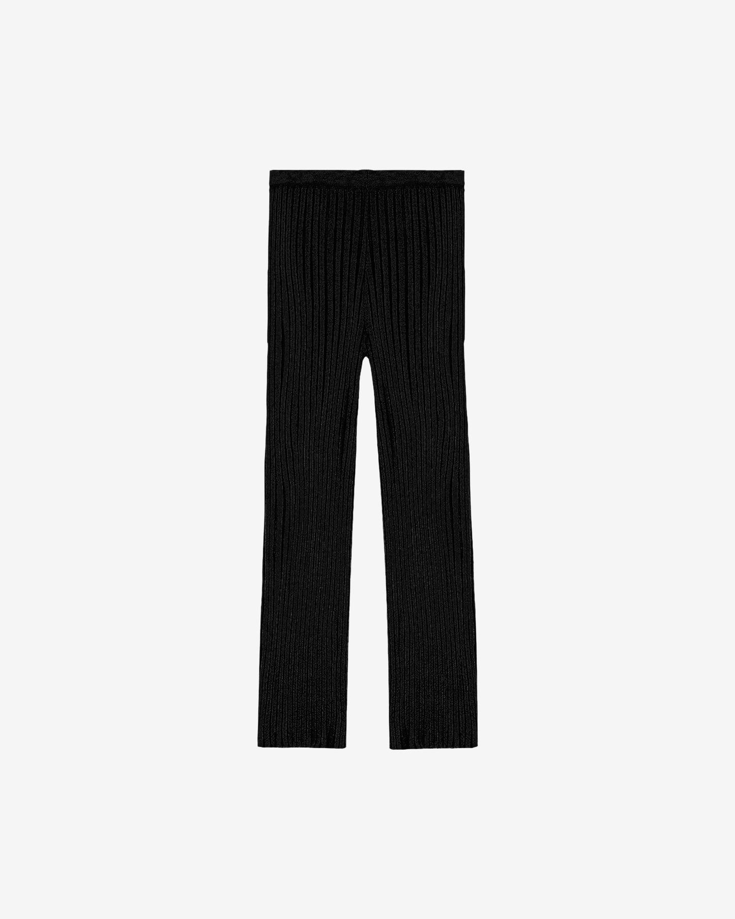 Pantalon noir en maille côtelée, coupe droite, confortable - Pantalons & combinaisons Mes Demoiselles