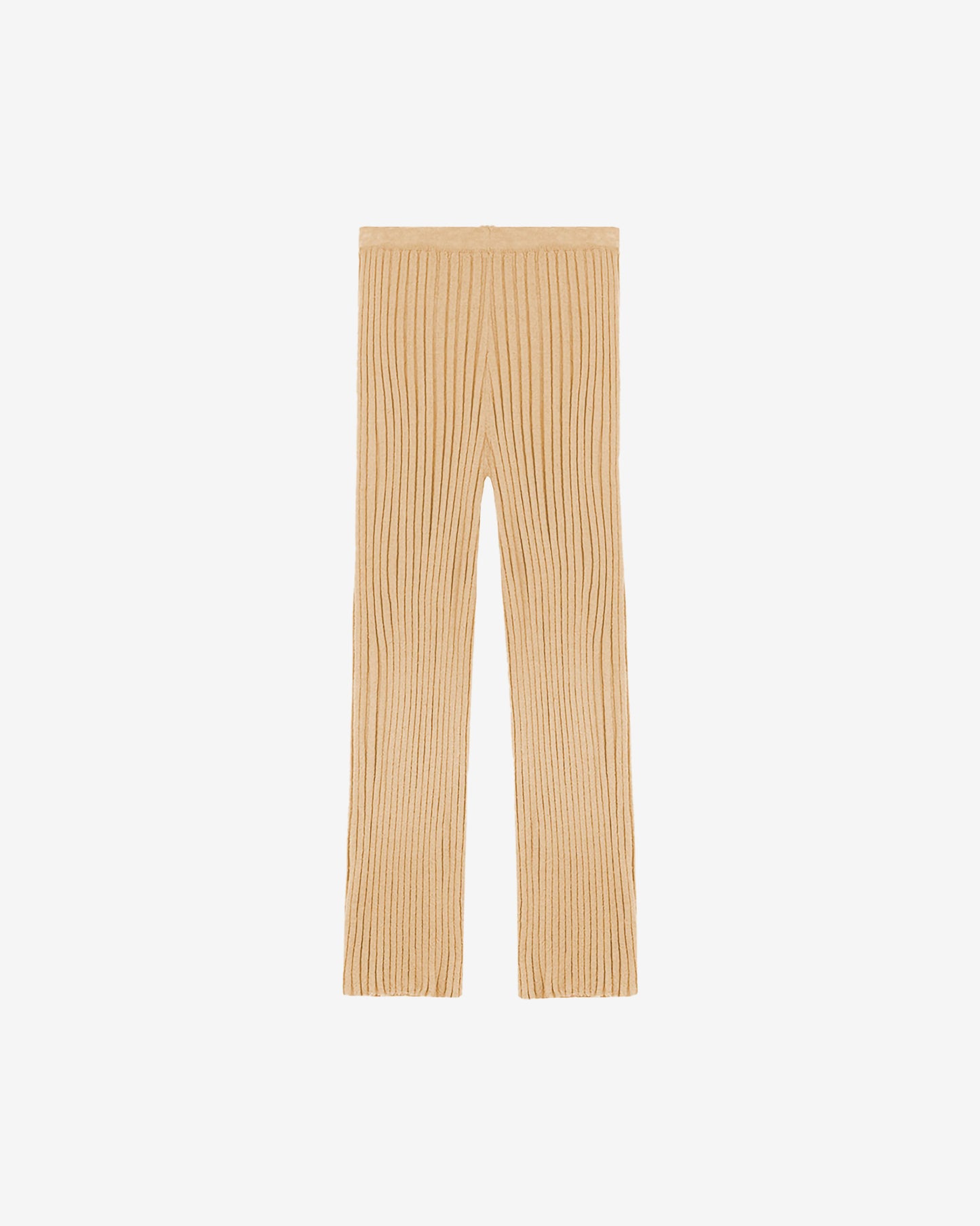 Pantalon camel, maille côtelée, coupe droite, loungewear - Pantalons & combinaisons Mes Demoiselles