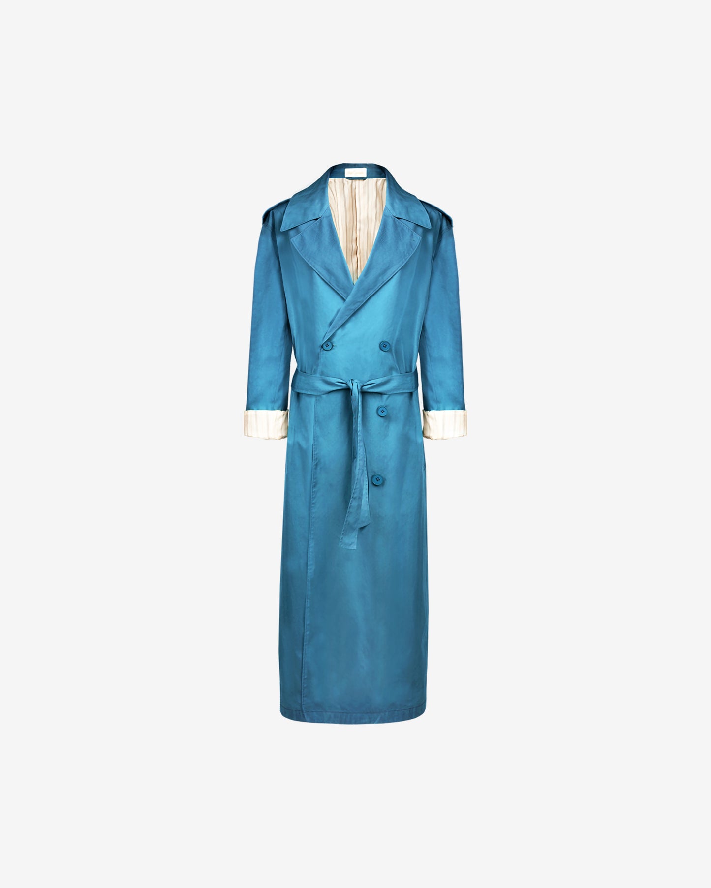 Manteau Christie - Bleu : Trench - coat bleu fluide, intemporel, pour un style élégant Mes Demoiselles
