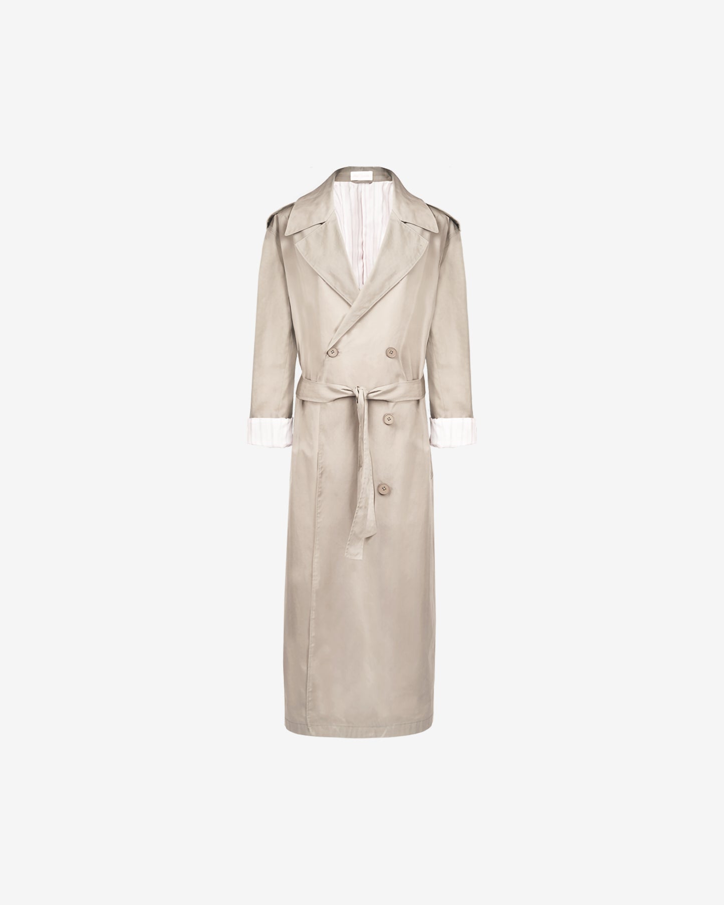 Manteau Christie - Ivoire : Trench - coat ivoire, long et léger, aux détails classiques modernisés Mes Demoiselles