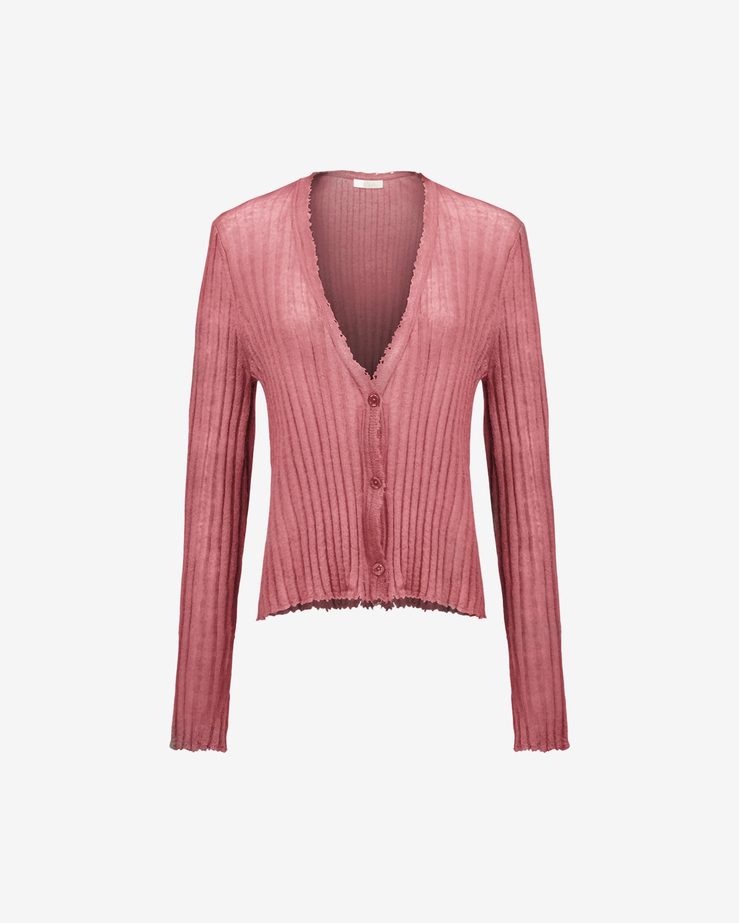 Cardigan Mount Rogers - Rose : Cardigan rose côtelé, col V, idéal pour un look doux et léger Mes Demoiselles