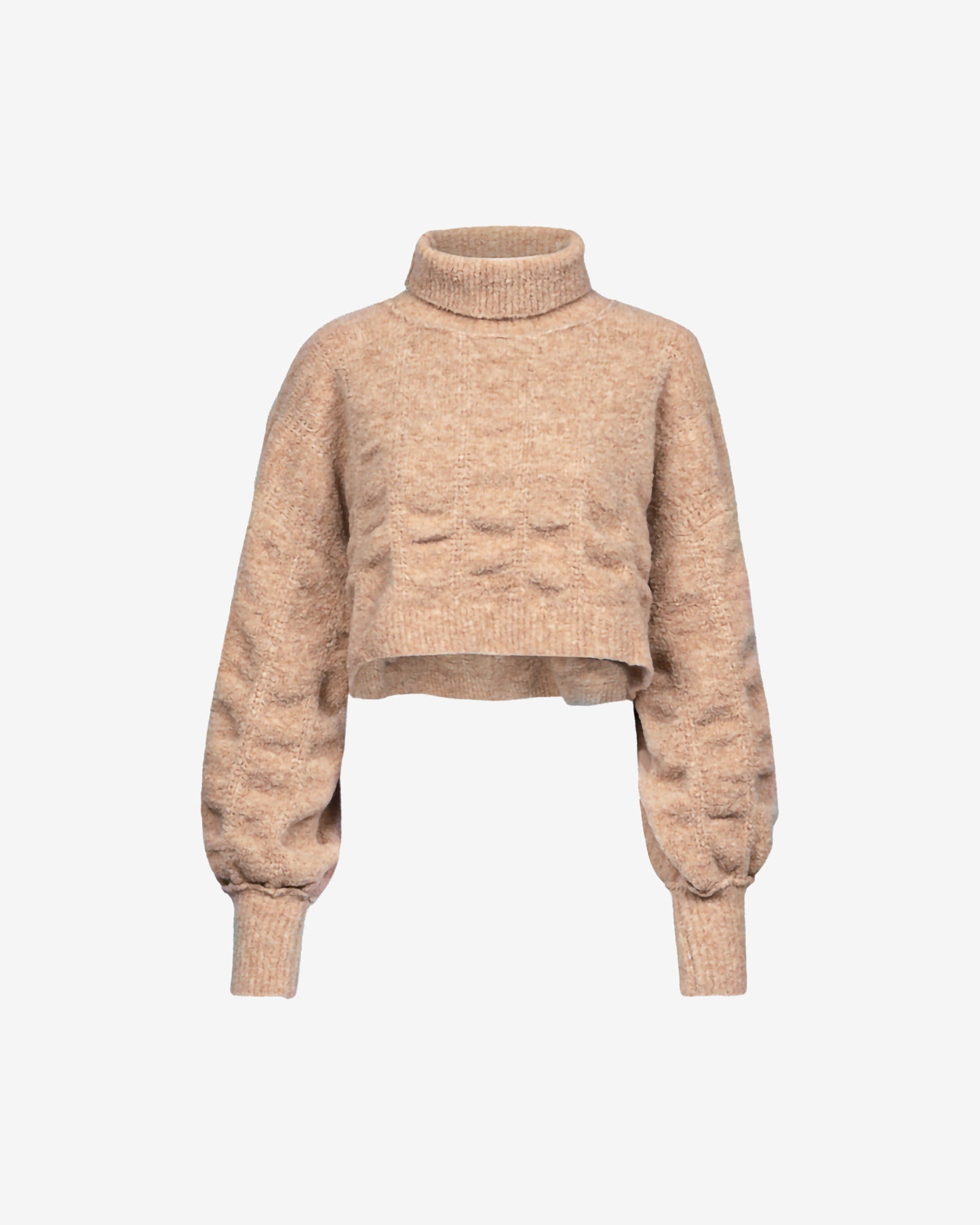 Pull beige moderne, doux et léger, col roulé et manches longues - Pulls & gilets Mes Demoiselles