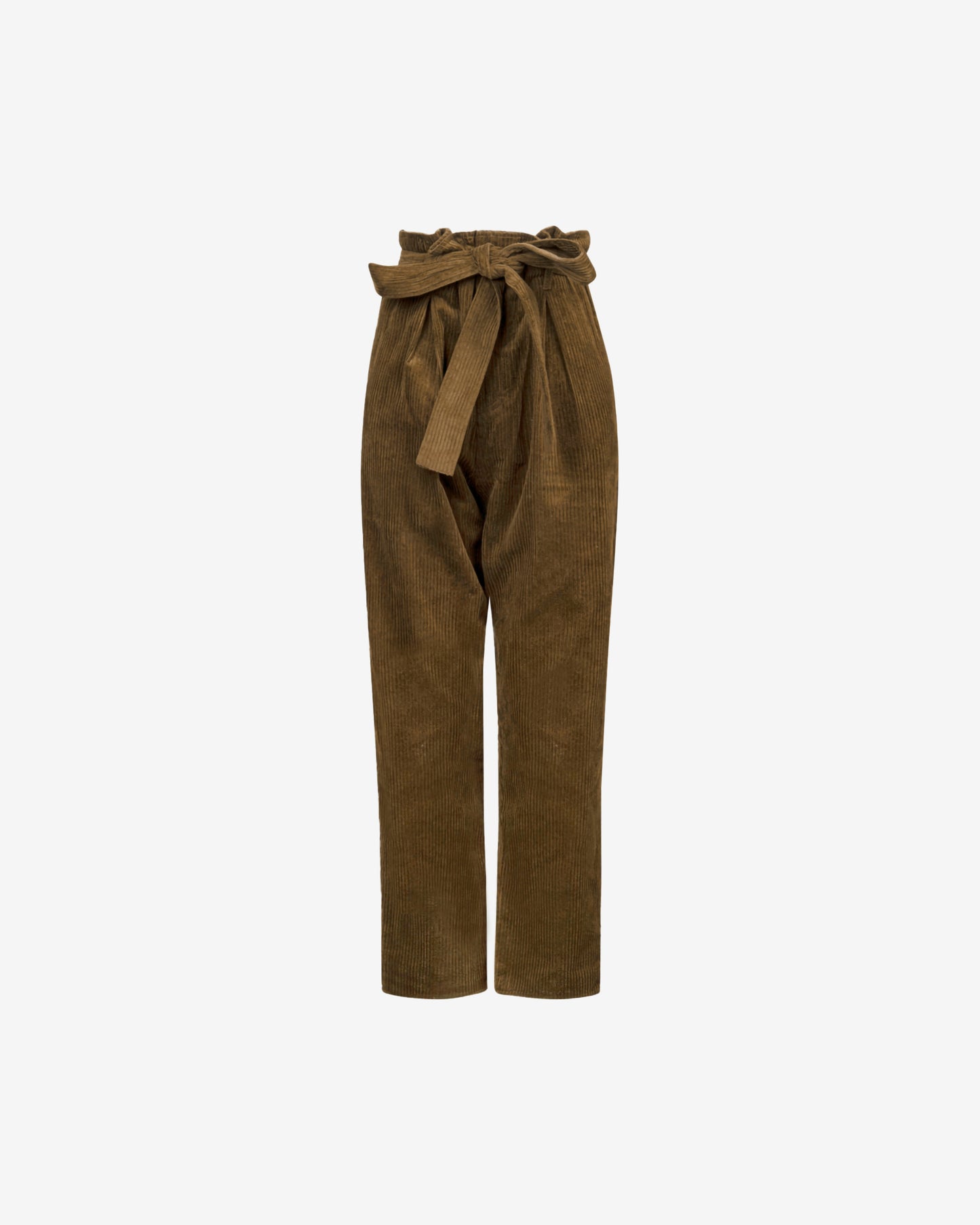 Pantalon Clayde - Kaki : Pantalon velours côtelé kaki, taille haute, jambes droites Mes Demoiselles
