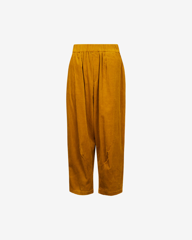 Pantalon Crysta - Ocre : Pantalon velours côtelé ocre, coupe ample moderne, confort - élégance Mes Demoiselles - Dernière image