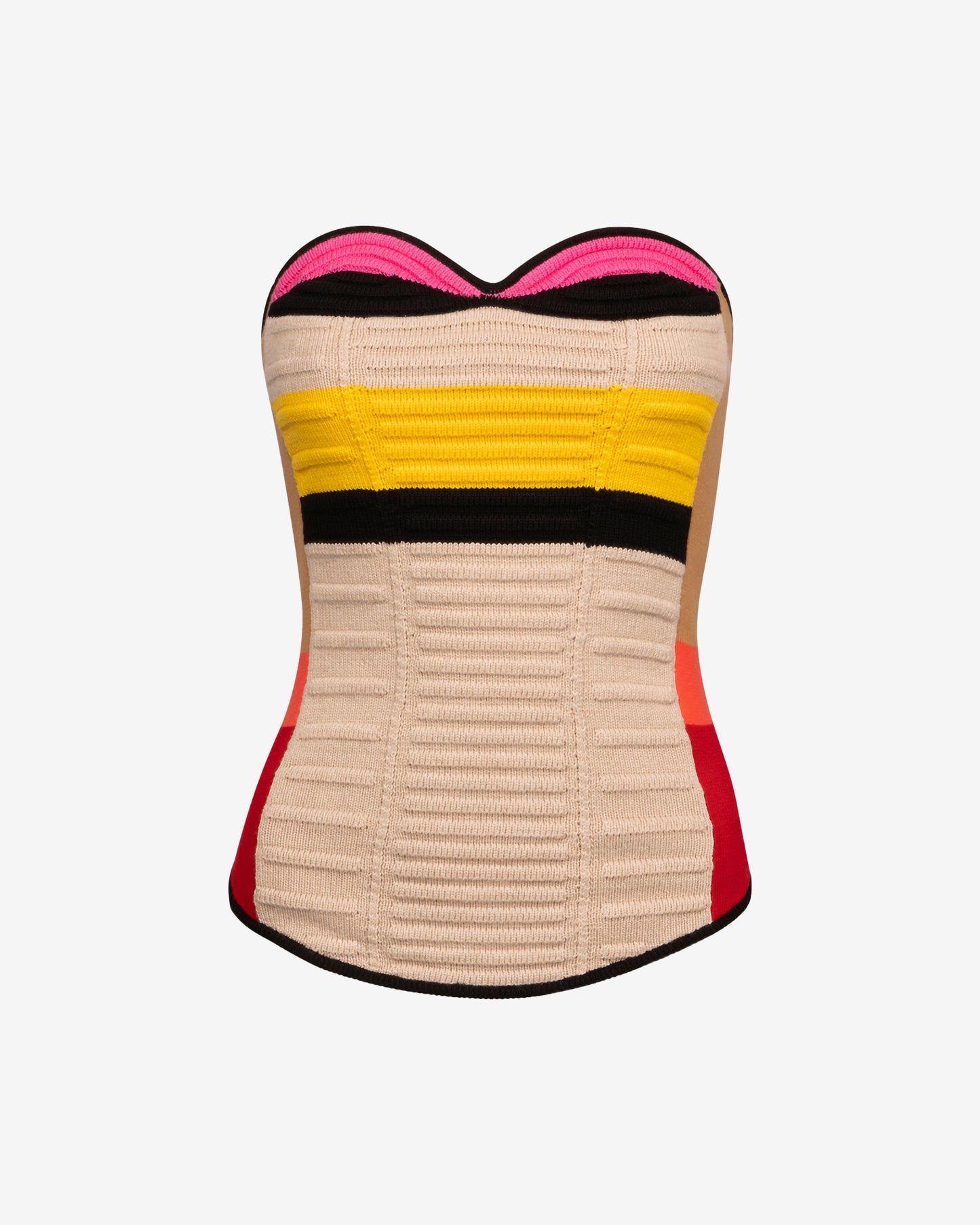 Bustier tricoté cintré à rayures vives, encolure cœur - Pulls & gilets Mes Demoiselles