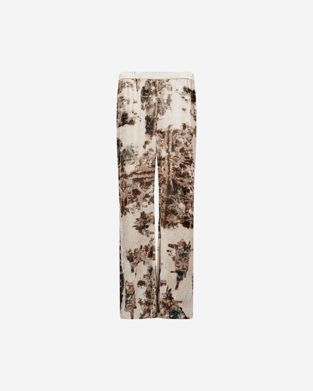 Pantalon Allar - Kaki : Pantalon en velours de soie imprimé paysage Mes Demoiselles - Dernière image