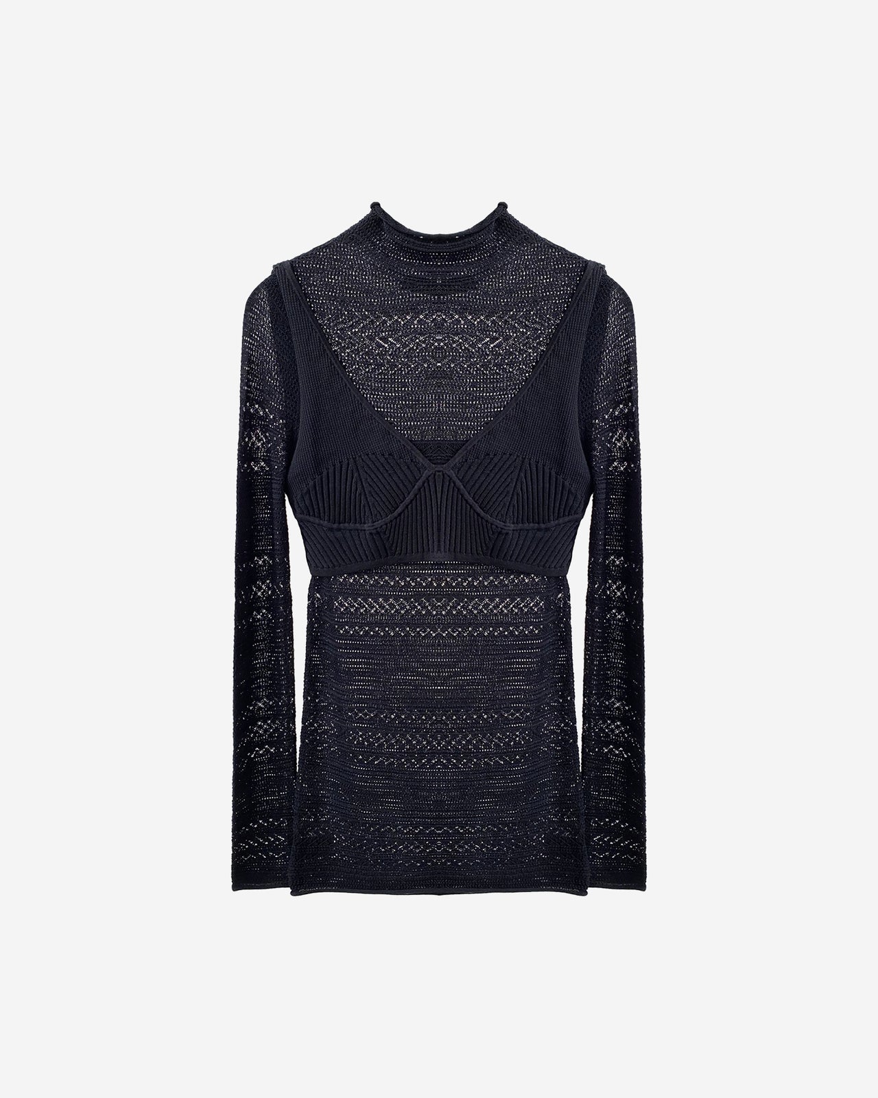 Top Clodia - Noir : Top ultra féminin en pointelle noire Mes Demoiselles - Image 6