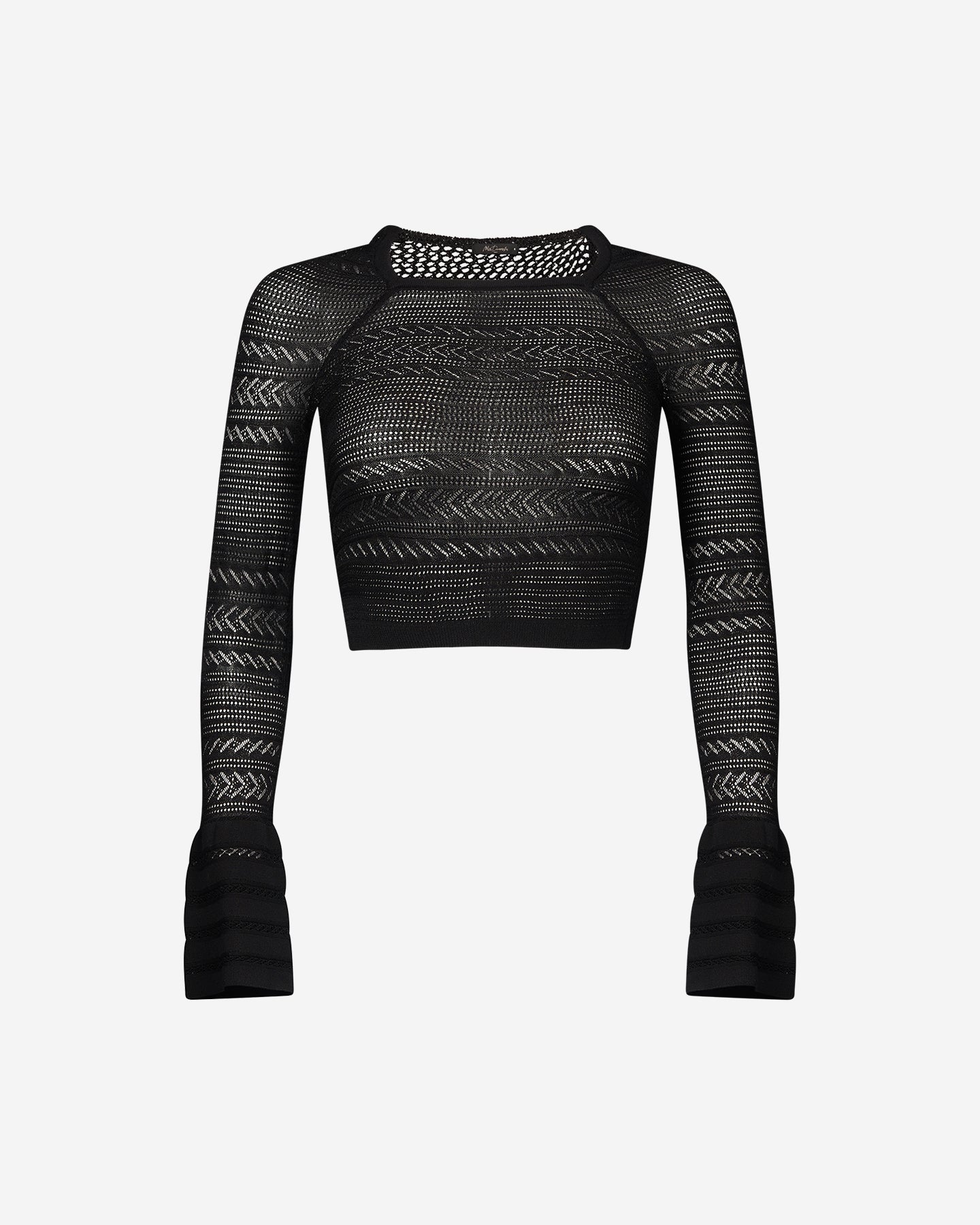 Pull Clora - Noir : Top court en pointelle noire Mes Demoiselles