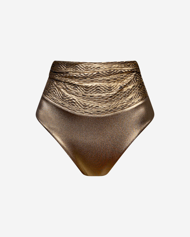 Maillot De Bain Emilie - Bronze : Culotte de bain taille haute bronze Mes Demoiselles - Dernière image
