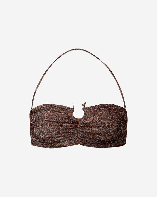 Maillot De Bain Fedele - Bronze : Haut de bain en lurex bronze Mes Demoiselles - Dernière image