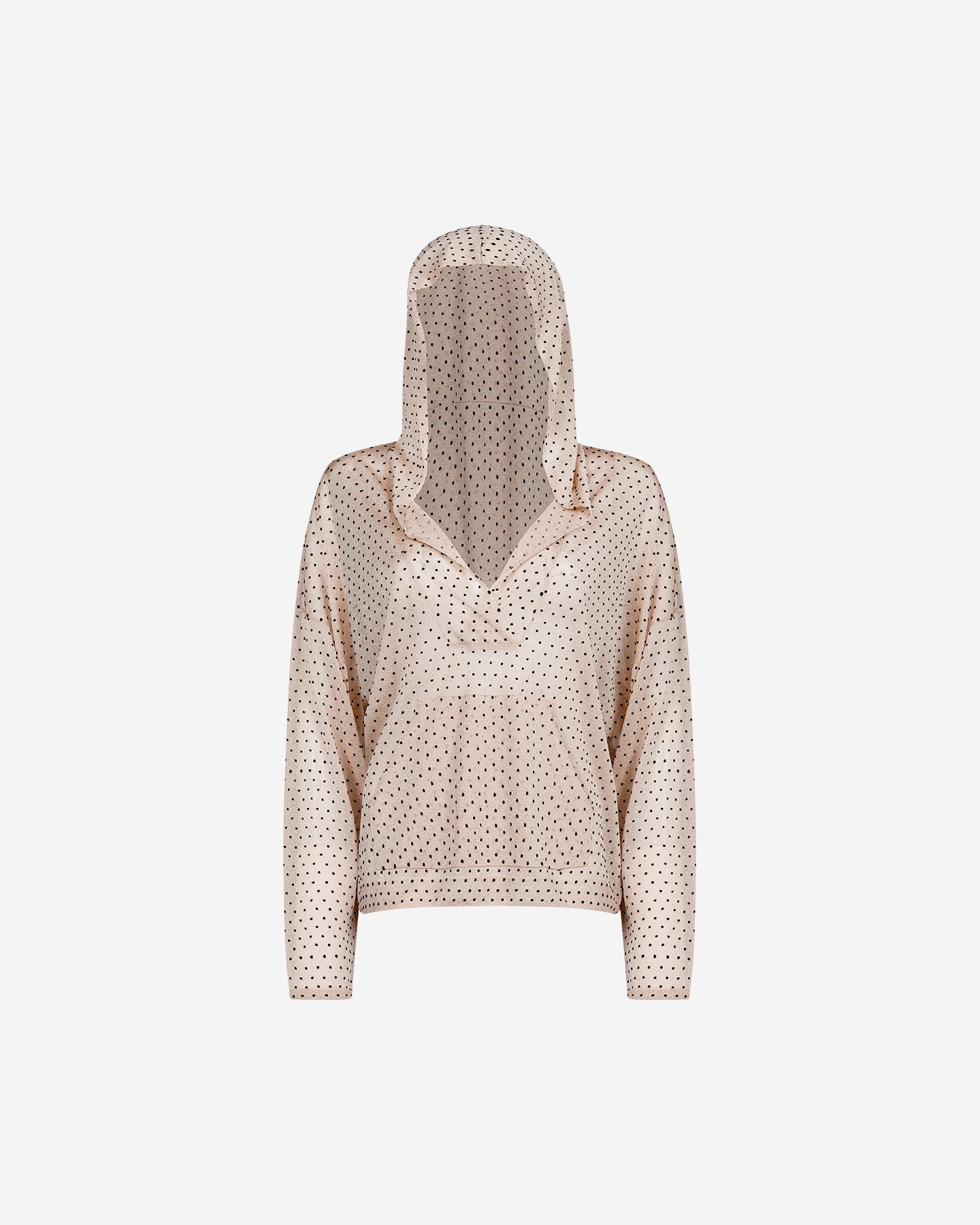 Pull Plutarco - Nude : Sweatshirt à capuche scintillant en plumetis floqué Mes Demoiselles