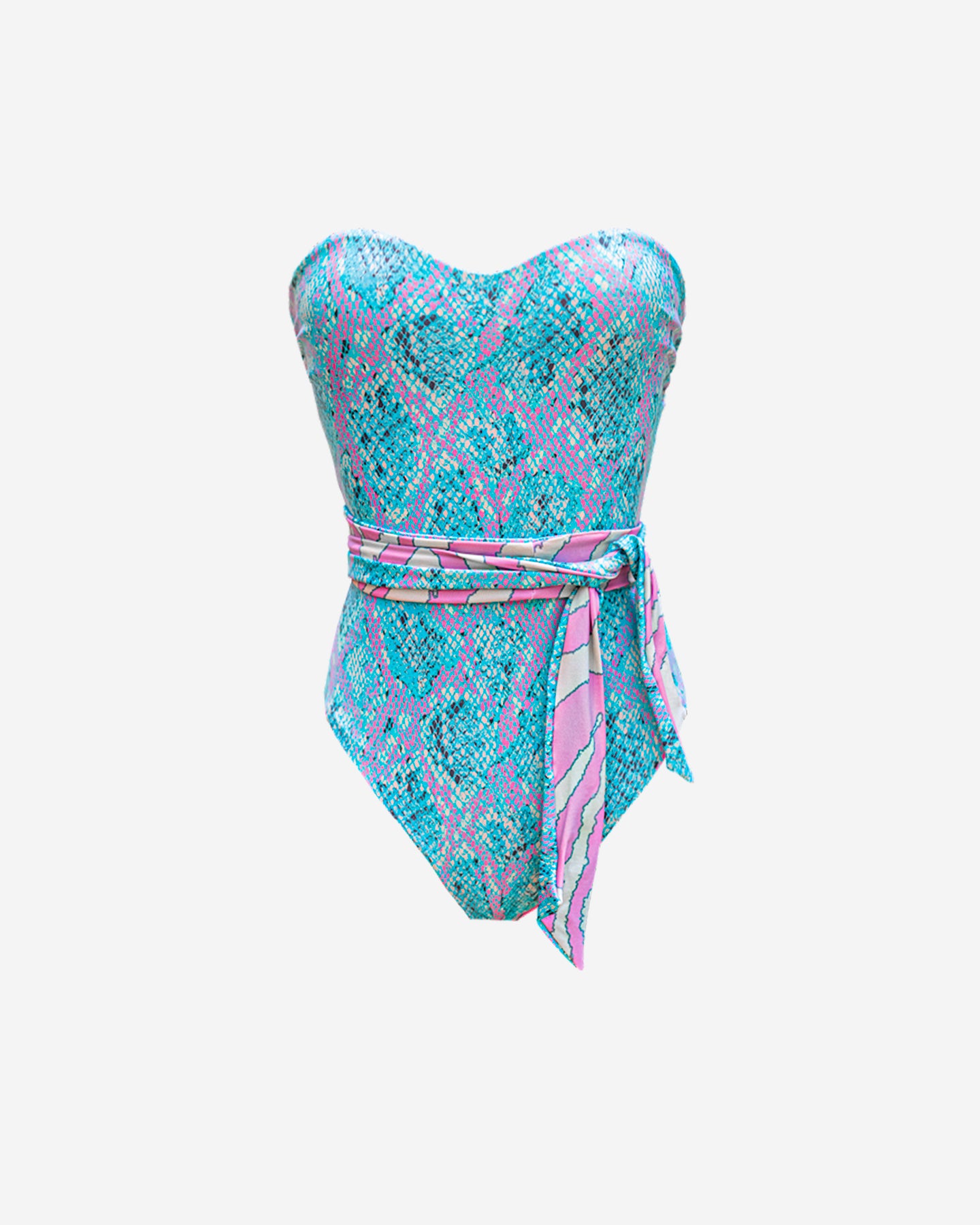 Maillot De Bain Suellen - Bleu : Maillot de bain une pièce imprimé reptile Mes Demoiselles