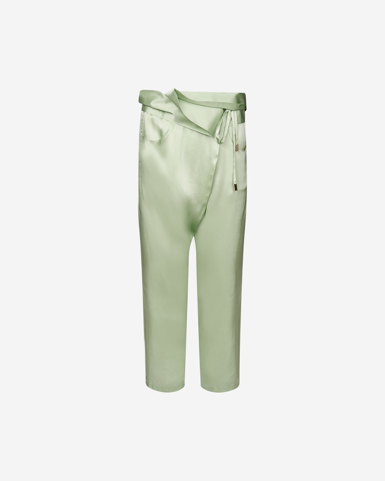 Pantalon Tarel - Vert Clair : Doux pantalon saroual en satin de soie Mes Demoiselles - Image 7