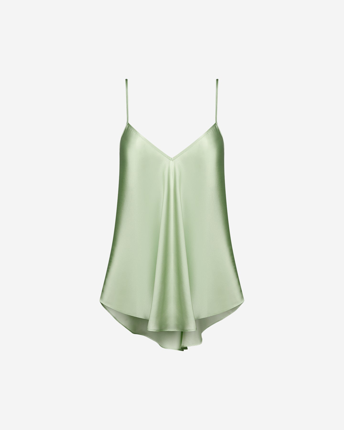 Top Tilma - Vert Clair : Délicat top en satin de soie opaline Mes Demoiselles