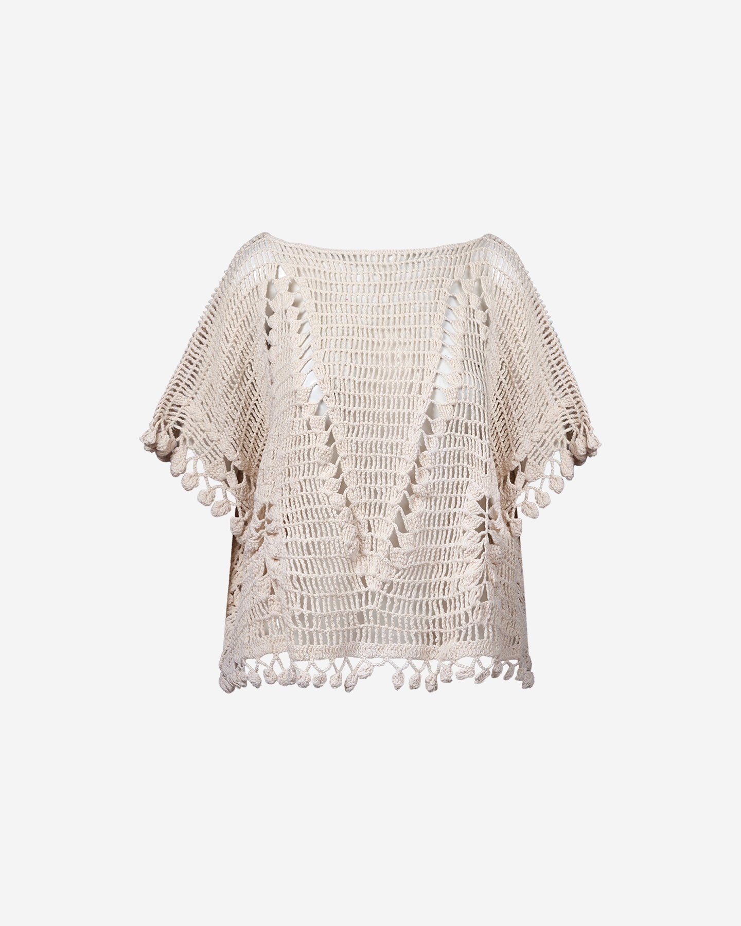 Top Wolf - Ivoire : Top au crochet écru en maille filet Mes Demoiselles