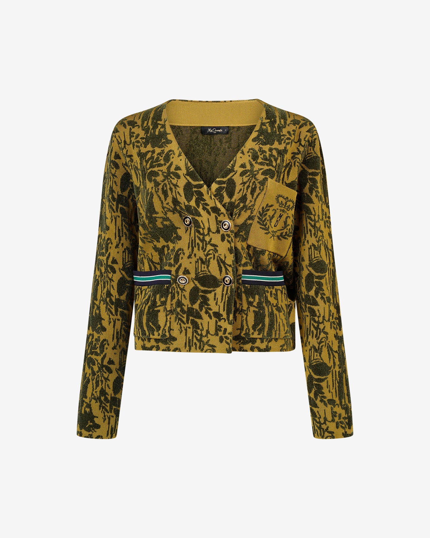 Veste en jacquard de velours kaki : Manteaux & vestes Mes Demoiselles