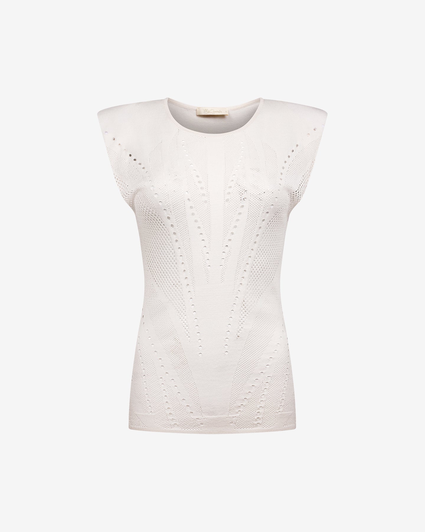 Top Bodhi - Ivoire : Top en pointelle ivoire sans manches Mes Demoiselles