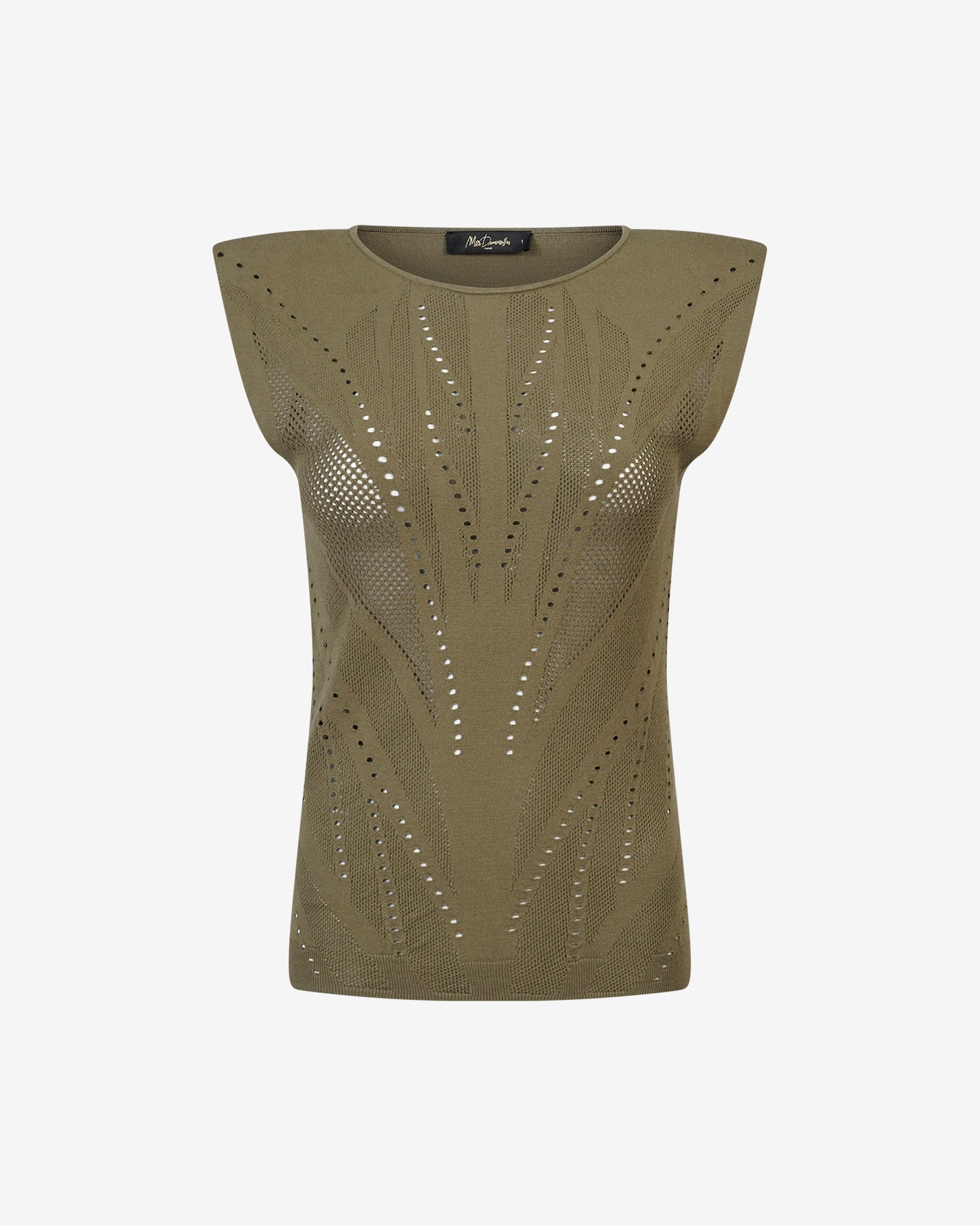Top Bodhi - Kaki : Top en pointelle kaki sans manches Mes Demoiselles