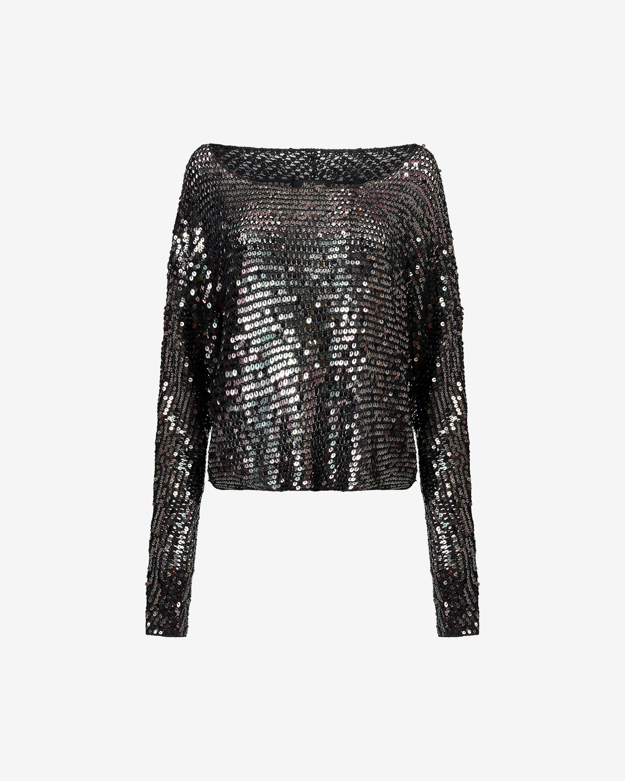Pull Caspar - Noir : Pull en filet de sequins anthracite Mes Demoiselles - Image 7