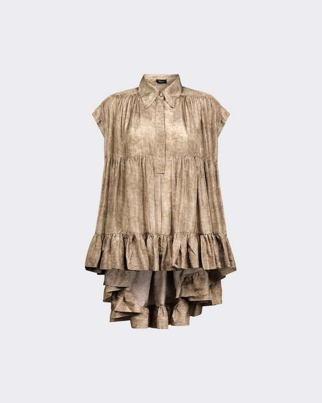 Blouse Debo - Taupe : Long kimono au crochet ivoire Mes Demoiselles - Dernière image