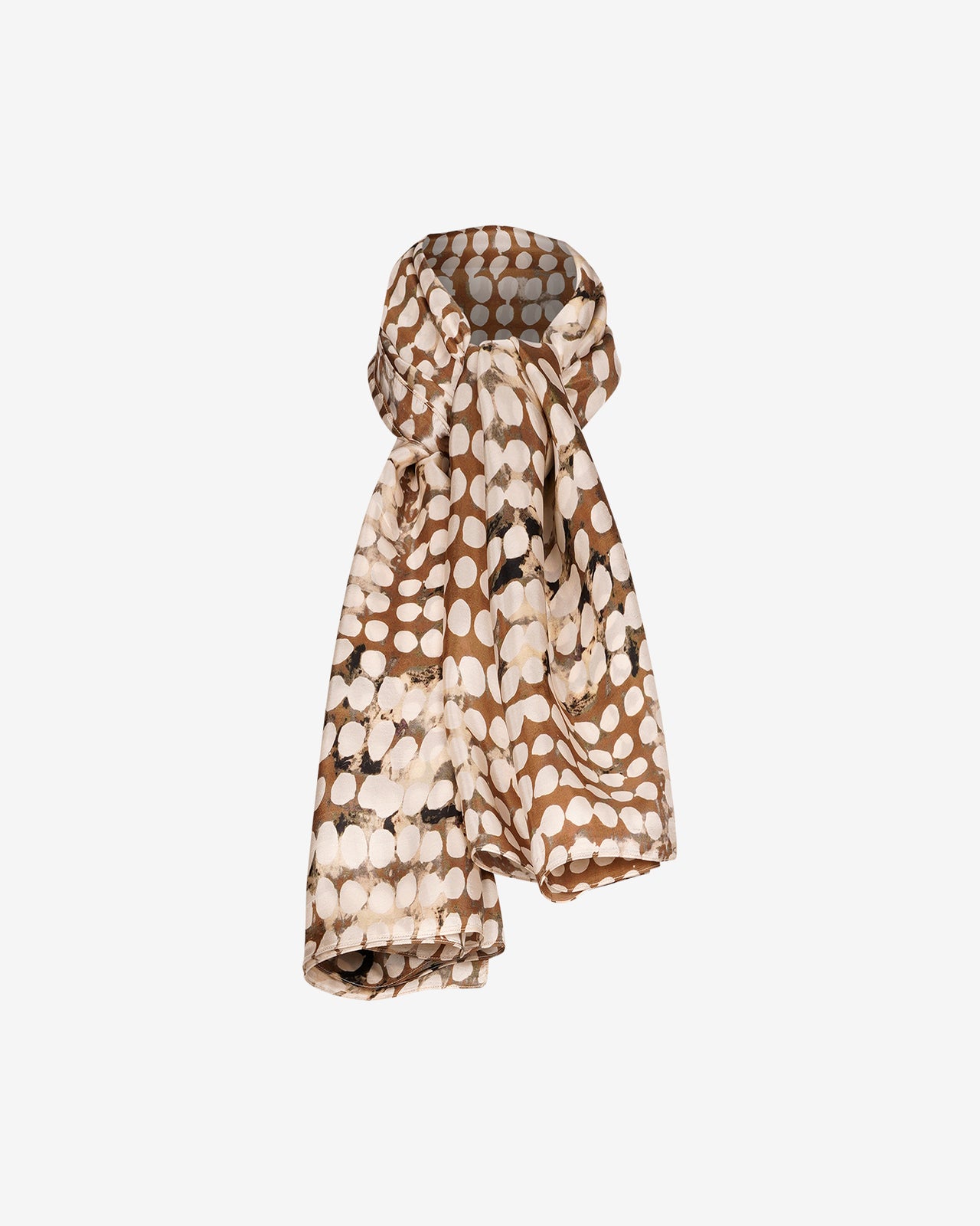 Foulard Didy - Beige : Foulard en soie imprimé gros pois beige Mes Demoiselles - Image 6