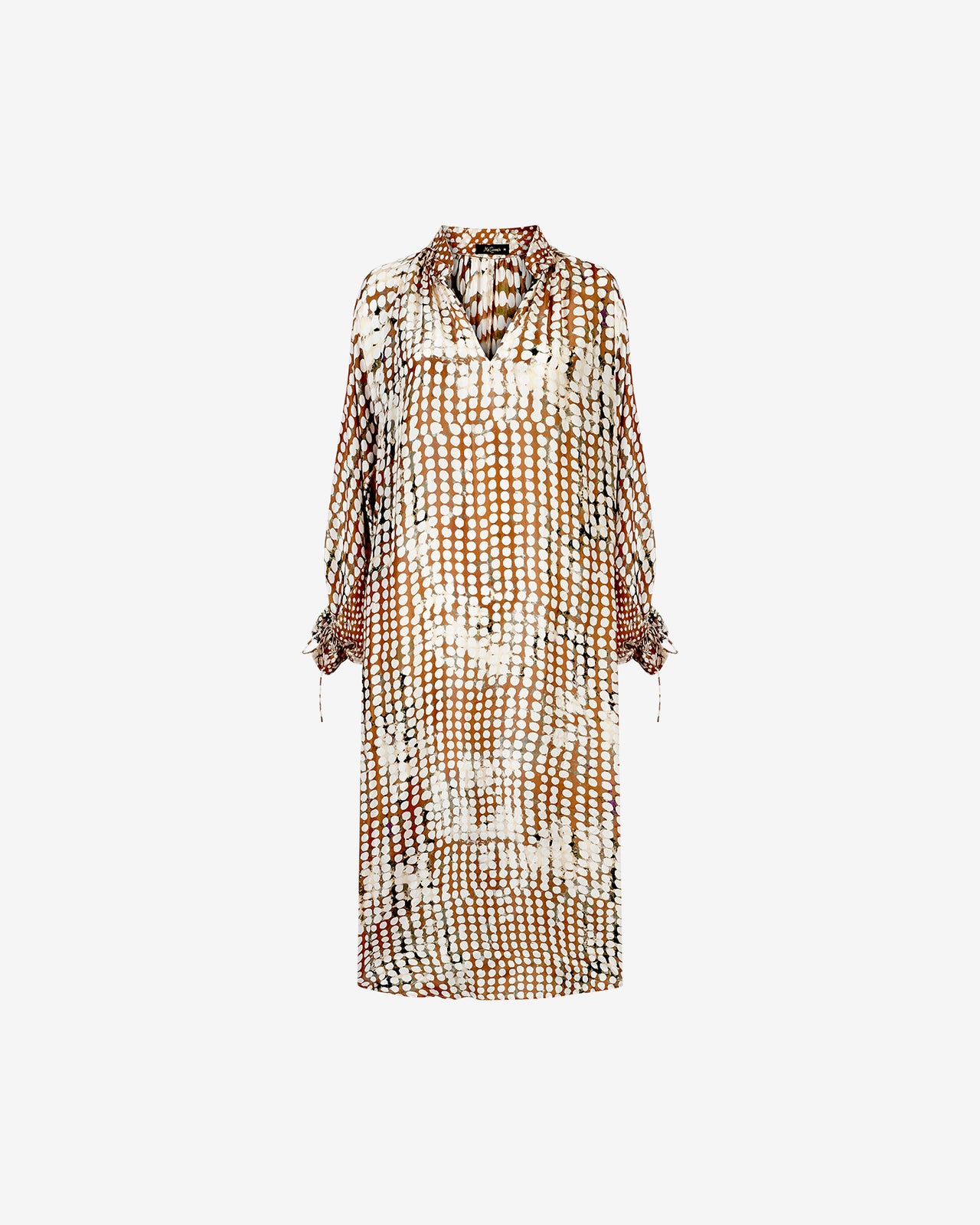 Robe Dokab - Beige : Robe féminine en soie imprimé pois beige Mes Demoiselles - Image 6