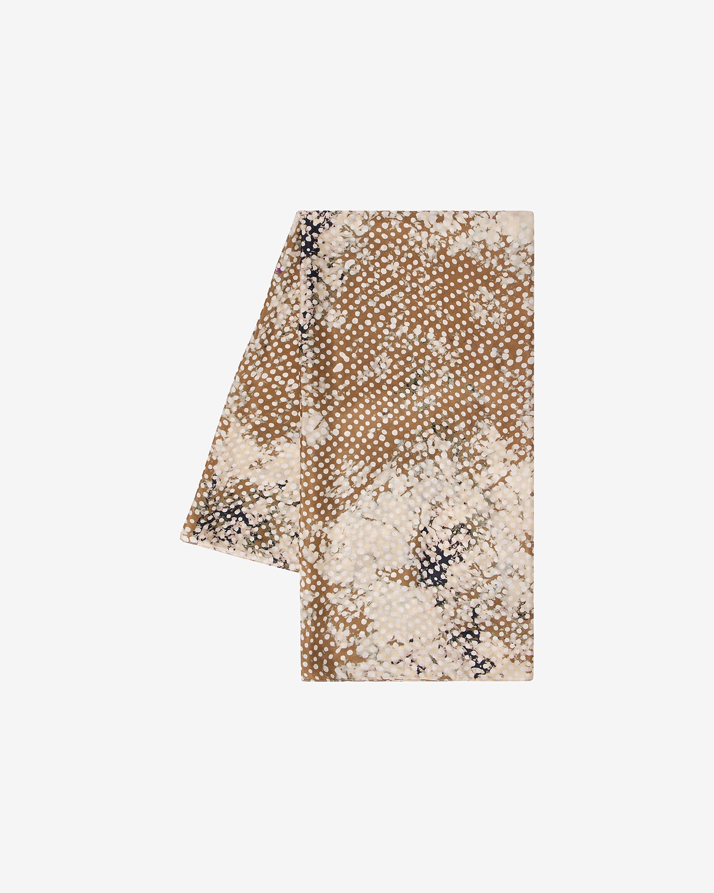 Foulard Dreed - Beige : Foulard en soie imprimé petits pois beige Mes Demoiselles