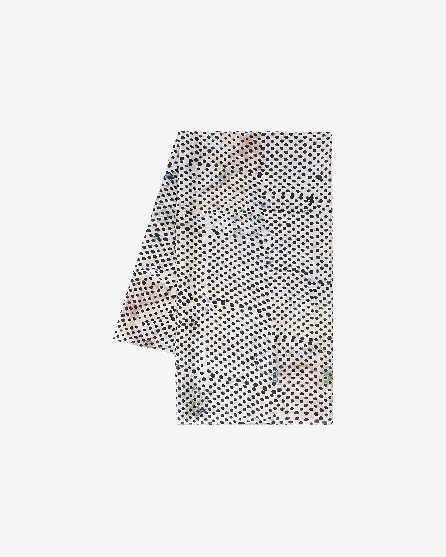 Foulard Dreed - Noir : Foulard en soie imprimé petits pois noir Mes Demoiselles