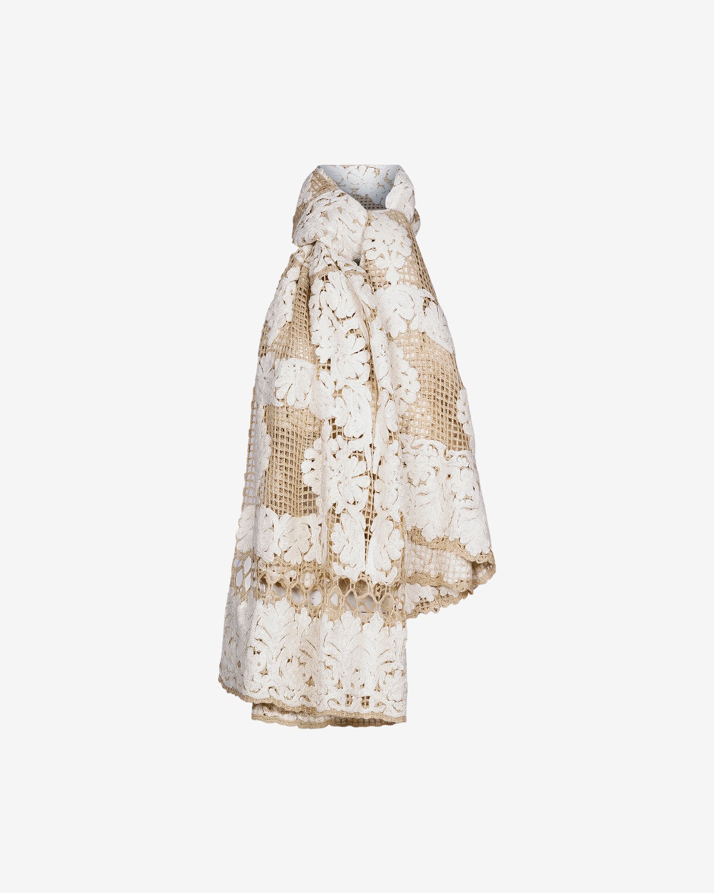 Foulard Dreux - Ivoire : Foulard au crochet effet broderie couleur noire Mes Demoiselles