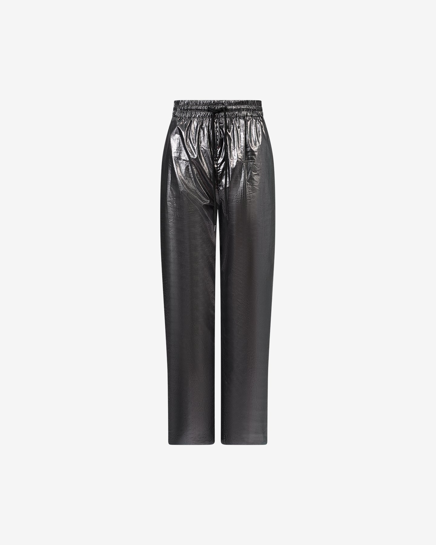 Pantalon Elta - Argent : Pantalon esprit jogging avec enduction silver Mes Demoiselles
