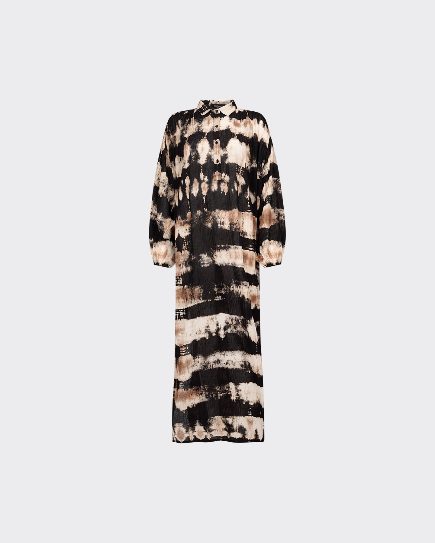 Robe Fazil - Beige : Longue robe chemise en coton imprimé Mes Demoiselles