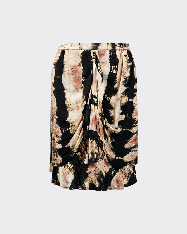 Jupe Fuzal - Beige : Jupe courte imprimé tye&dye Mes Demoiselles - Dernière image