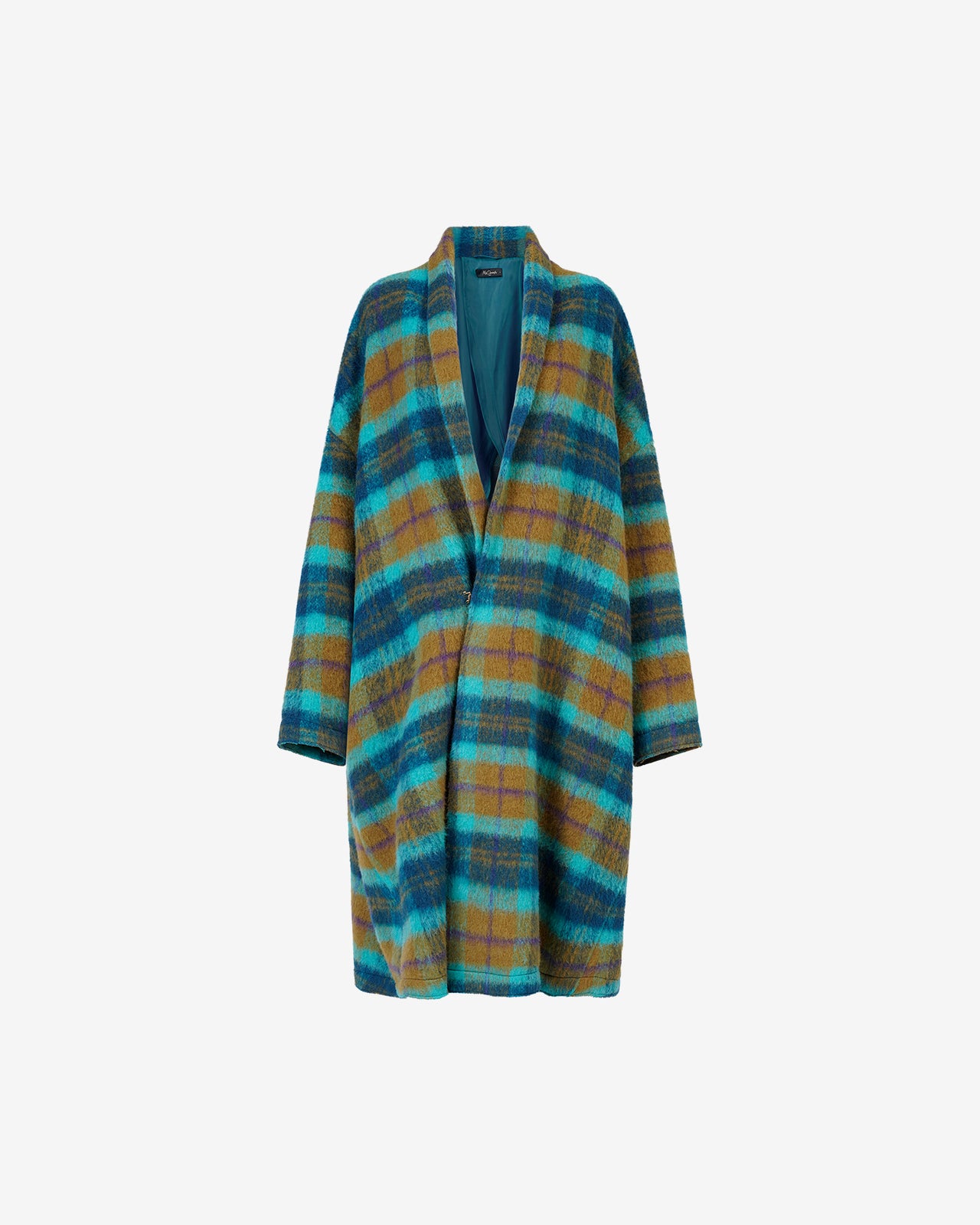 Manteau Herry - Turquoise : Manteau en tartan et étoffes de laines mélangées Mes Demoiselles - Image 5