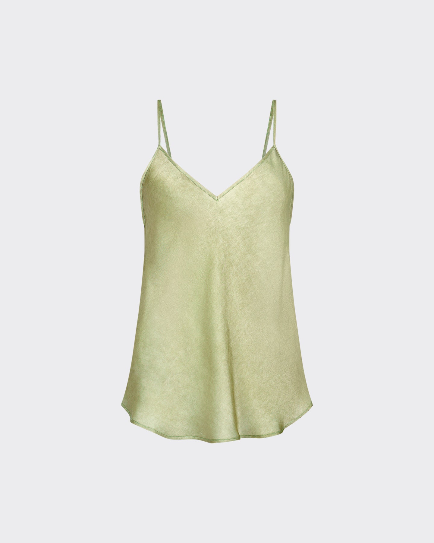 Top Opaline - Olive : Top à bretelles en soie olive Mes Demoiselles