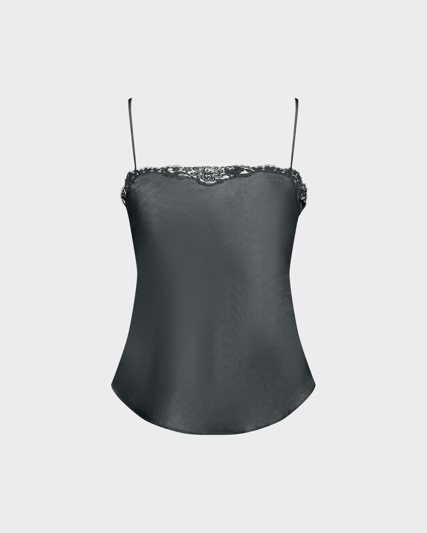 Top Orlane - Noir : Top souple à dentelles et soie noire Mes Demoiselles
