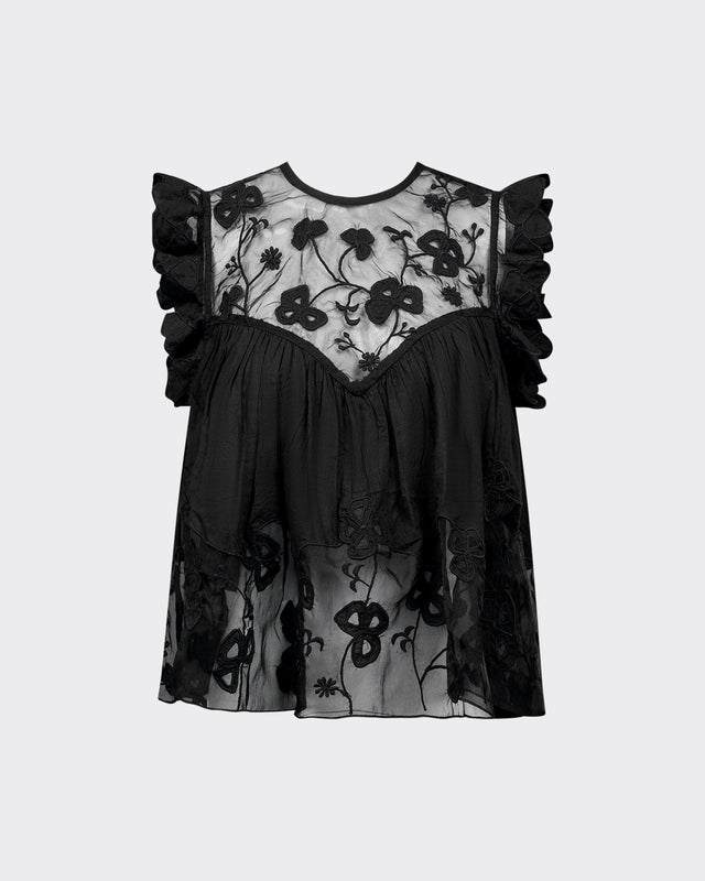 Pepita Top - Black - Dernière image