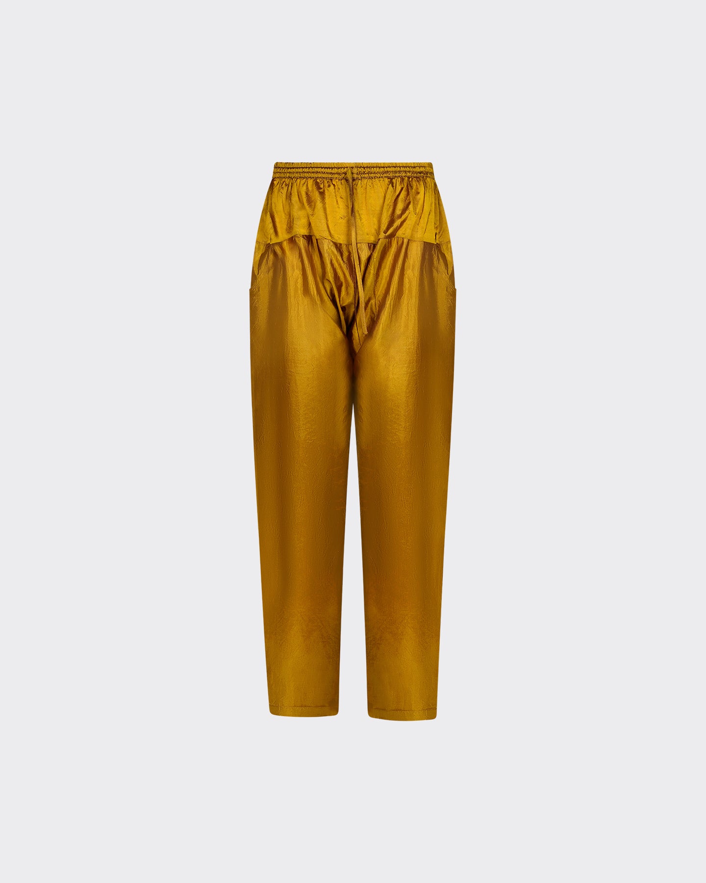 Pantalon Serena - Ocre : Pantalon en soie habotai façon saroual Mes Demoiselles