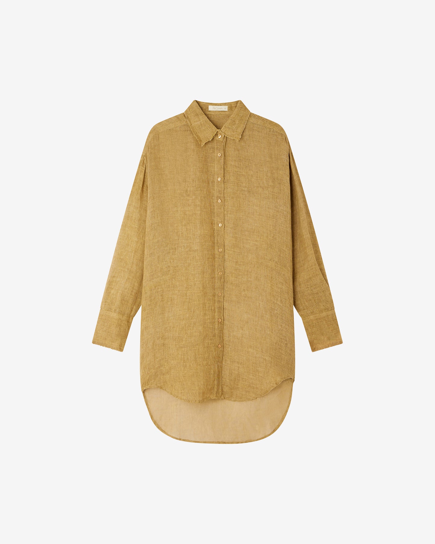 Chemise Fay - Ocre : Longue chemise en lin beige rustique Mes Demoiselles