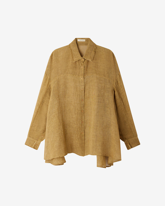 Chemise Flory - Ocre : Chemise au joli volume en lin couleur beige Mes Demoiselles - Dernière image