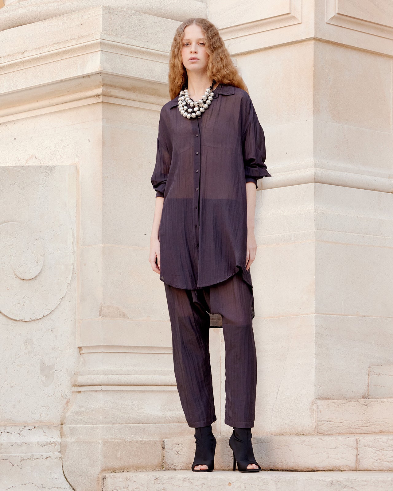 Chemise Lao - Gris Violine - Image 1