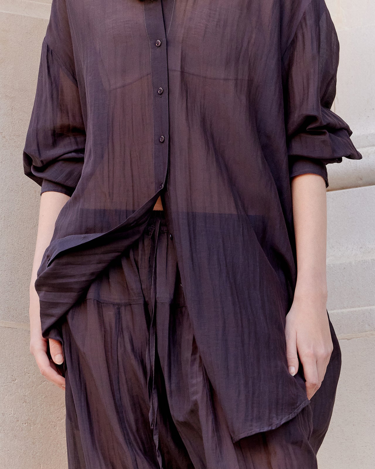 Chemise Lao - Gris Violine - Image 4