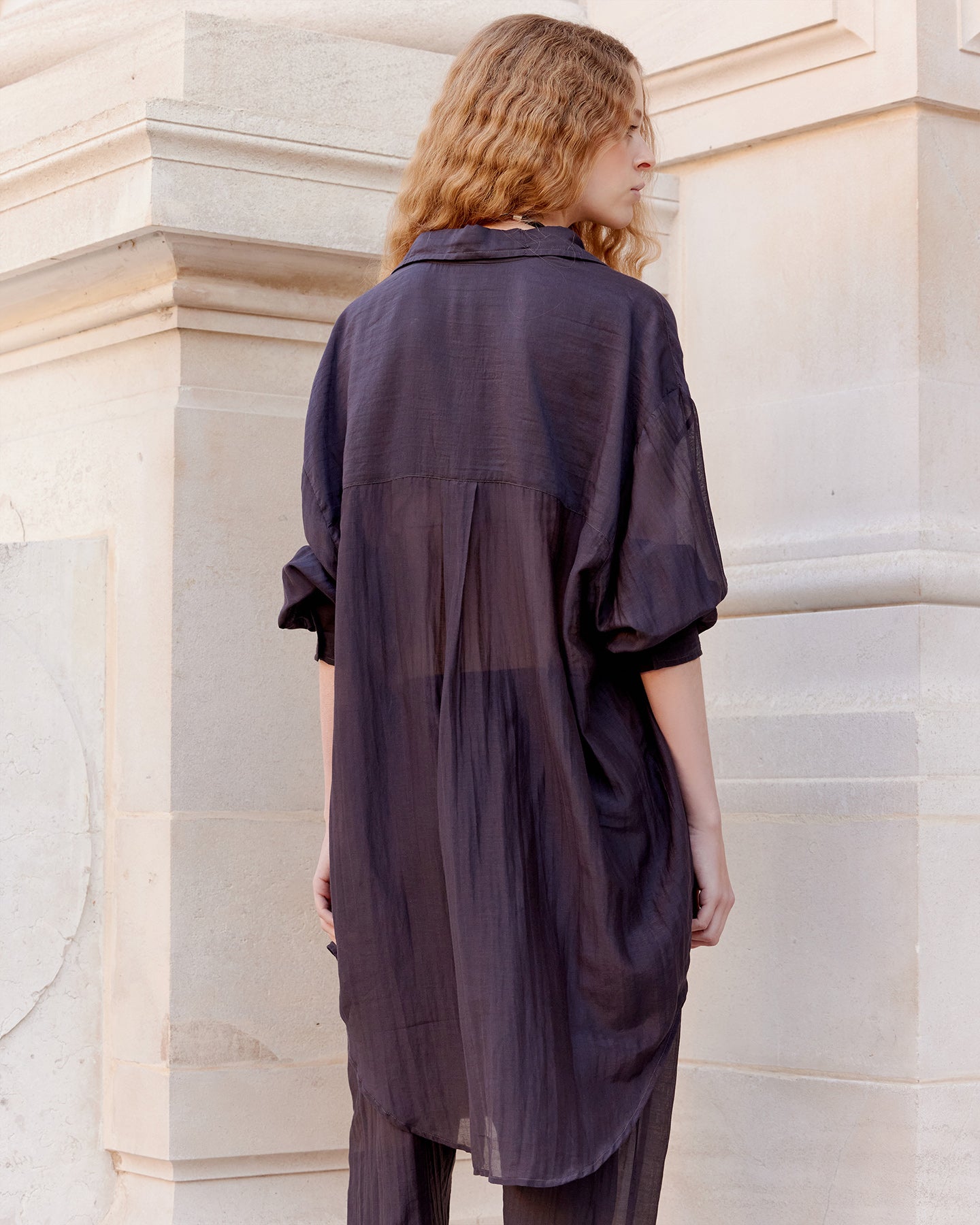 Chemise Lao - Gris Violine