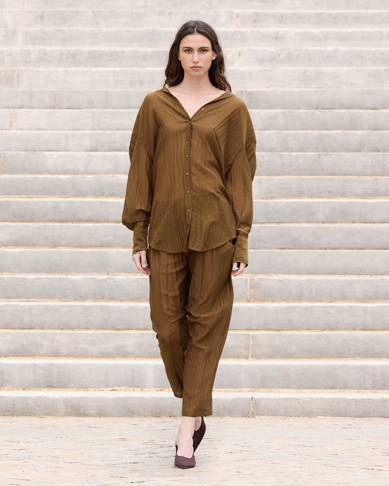 Shirt Lao - Olive Brown - Image 1