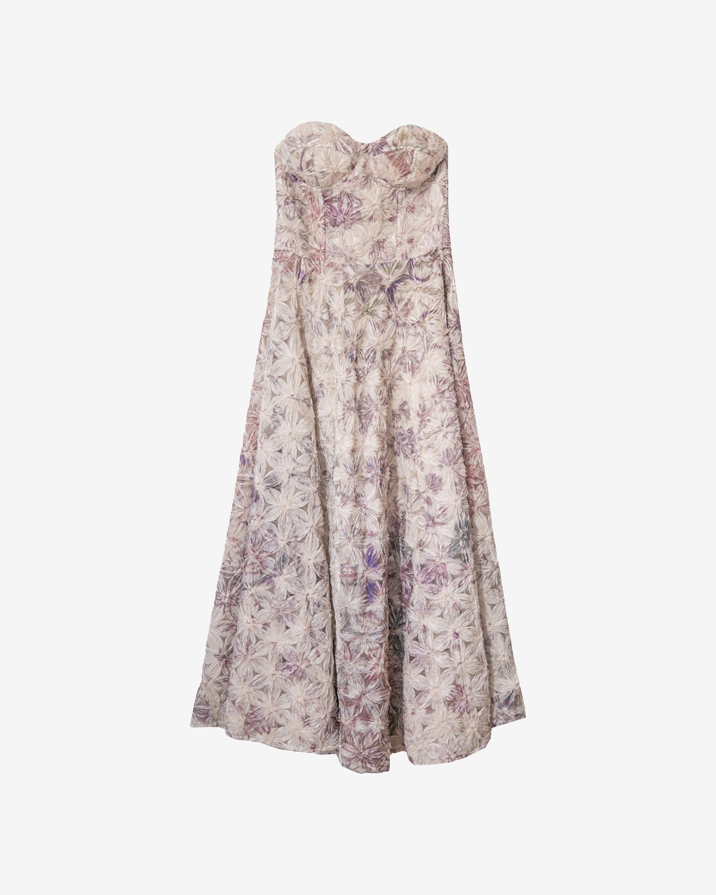 Robe Picea - Rose : Robe mi - longue bustier aux tons poudrés avec broderie floral Mes Demoiselles