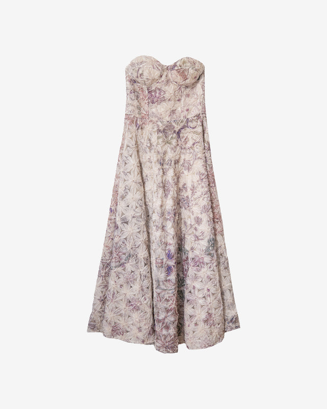 Robe Picea - Rose : Robe mi - longue bustier aux tons poudrés avec broderie floral Mes Demoiselles - Dernière image