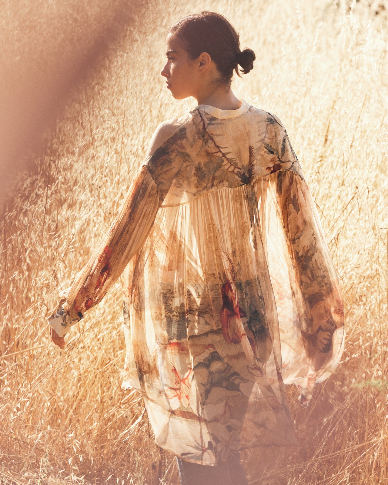 Blouse Oversize impression baroque – Détail Coulissant : Chemises & tops Mes Demoiselles - Image 3