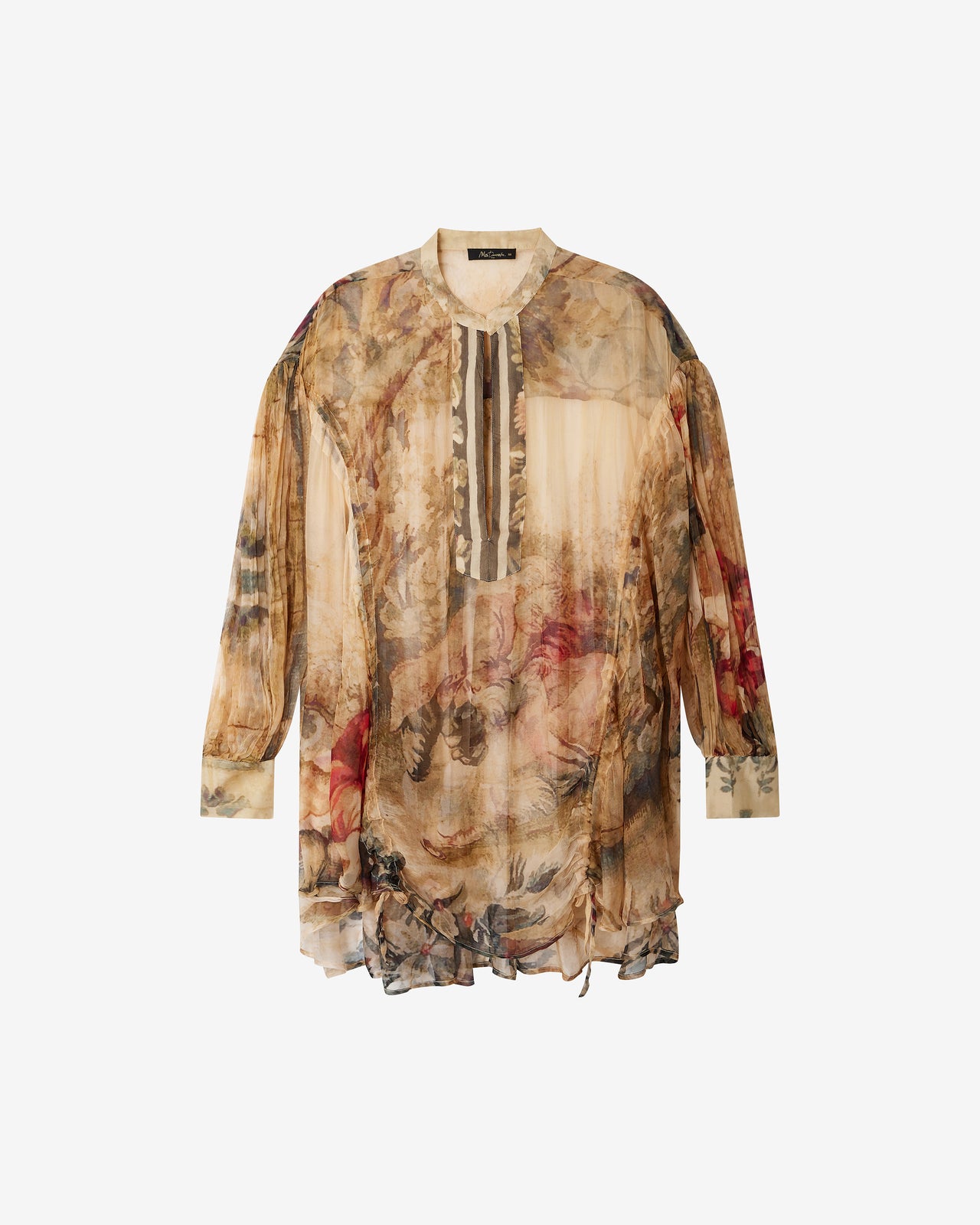 Blouse Arum - Beige : Blouse Oversize impression baroque – Détail Coulissant Mes Demoiselles - Image 8